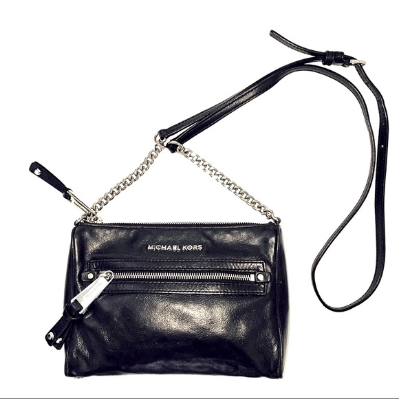 MICHAEL by Michael Kors black leather cros… - Picture 1 of 7